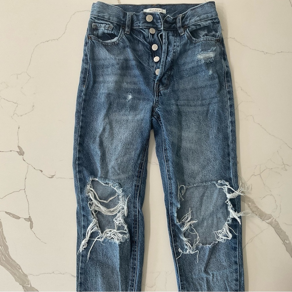 PacSun Blue Distressed Boyfriend Jeans
